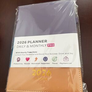 PLANNER 2026 DAILY/MONTHLY PLANNER PURPLE & TAN BRAND NEW FOUND ONE I LIKED MORE